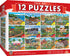 Masterpieces Puzzle 12 Pack Folk Art 12 Pack Bundle Puzzles (100 x4, 300 x4 & 500 x4)