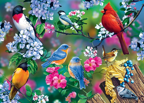 Masterpieces Puzzle Audubon Songbird Collage Puzzle 1,000 pieces