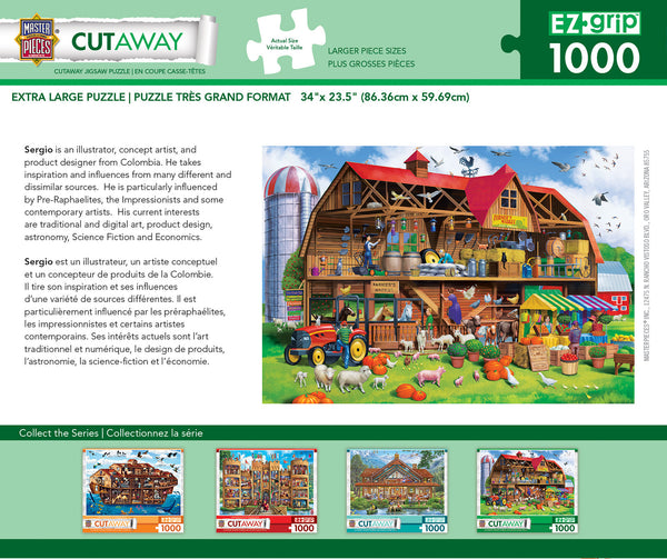 Masterpieces - Cutaway Family Barn Ez Grip Jigsaw Puzzle (1000 Pieces)