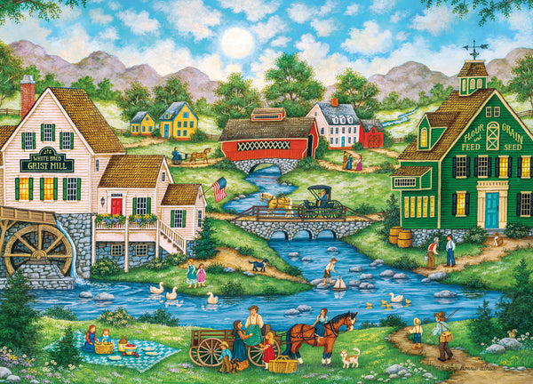 Masterpieces - Hometown Gallery Millside Picnic Jigsaw Puzzle (1000 Pieces)