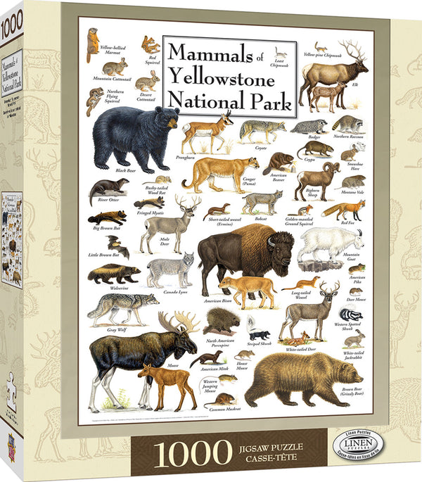 Masterpieces Puzzle Poster Art Mammals of Yellowstone National Park Puzzle 1,000 pieces