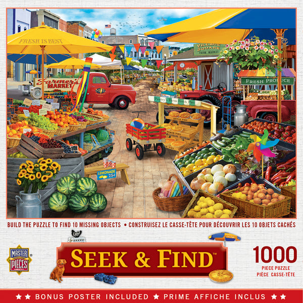 Masterpieces Puzzle Seek & Find Market Square Puzzle 1,000 pieces