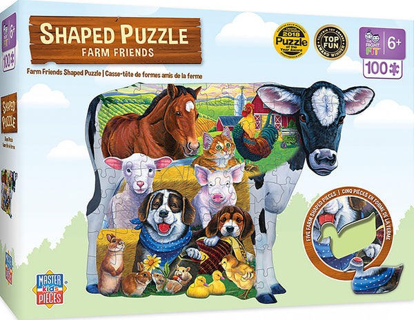 Masterpieces Puzzle Shaped Farm Friends Puzzle 100 pieces