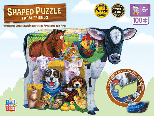 Masterpieces Puzzle Shaped Farm Friends Puzzle 100 pieces