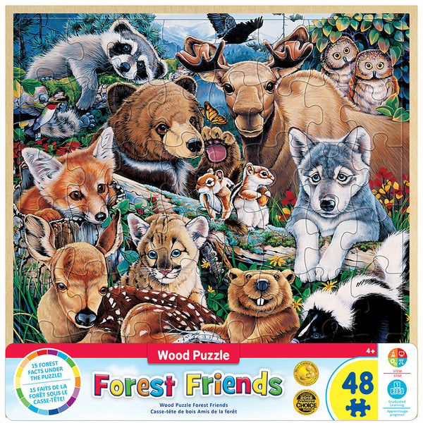 Masterpieces - Wood Fun Facts Forest Friends Jigsaw Puzzle (48 Pieces)