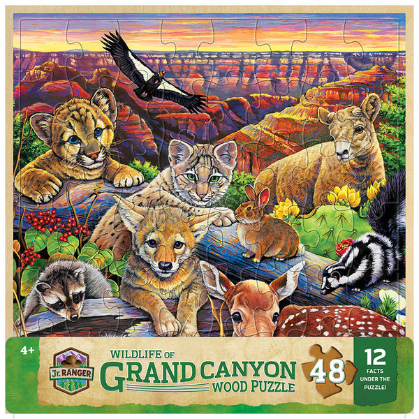 Masterpieces - Wood Fun Facts Grand Canyon Wildlife Jigsaw Puzzle (48 Pieces)