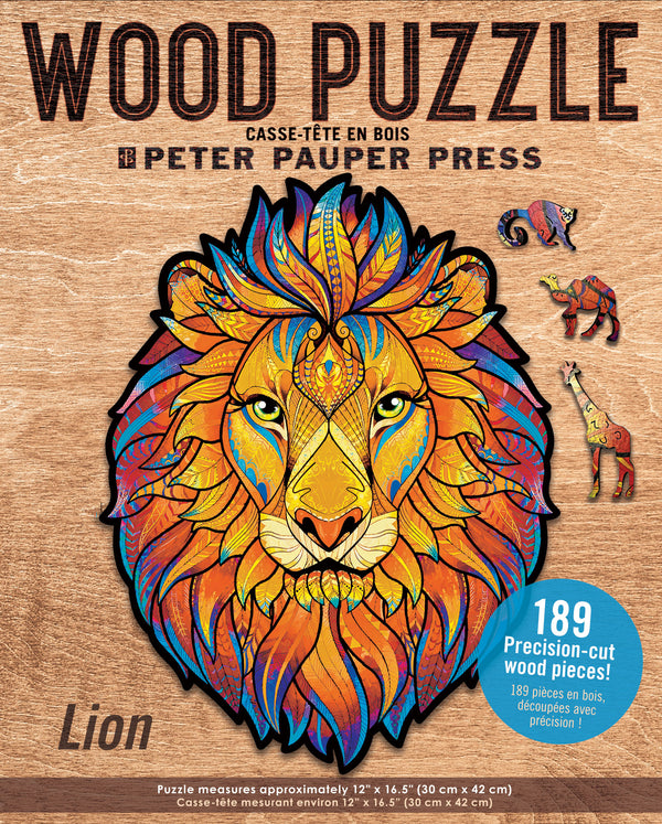 Peter Pauper Press - Lion Wood Jigsaw Puzzle (189 Pieces)