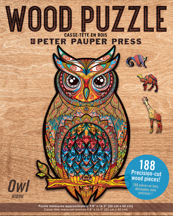 Peter Pauper Press - Owl Wood Jigsaw Puzzle (188 Pieces)