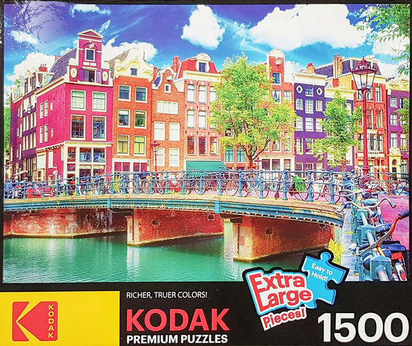 Kodak Premium Puzzles - Colourful Waterfront Buildings, Amsterdam 1500 piece