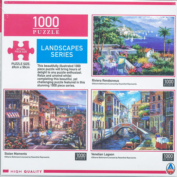 Arrow Puzzles - Landscape Series - Riviera Rendezvous - 1000 Pieces by Sharie Hatchett Bohlmann