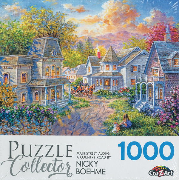 Puzzle Collector - Main Street Along a Country Road by Nicky Boehme 1000 Piece Jigsaw Puzzle