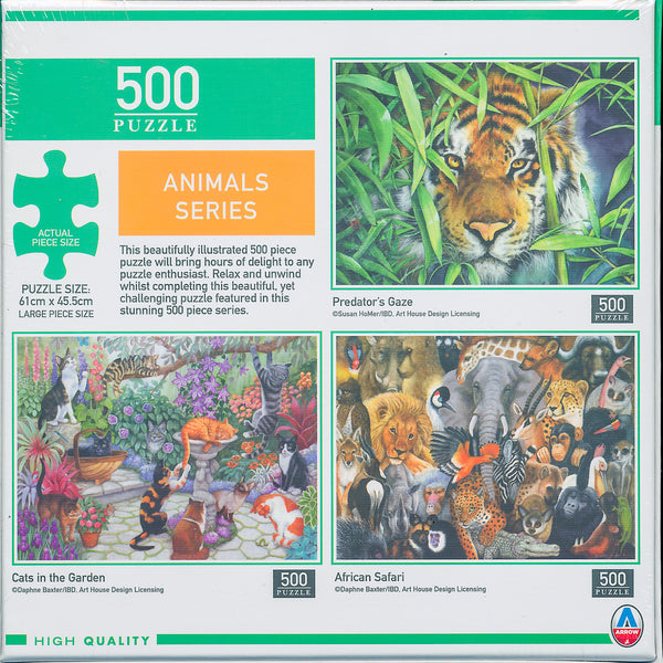 Arrow Puzzles - Animals Series - Cats in the Garden - 500 Piece Jigsaw Puzzle