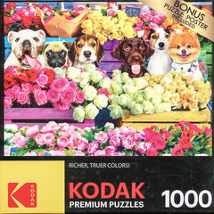 Kodak Premium Puzzles - Flower Market Pups Jigsaw Puzzle (1000 pieces)