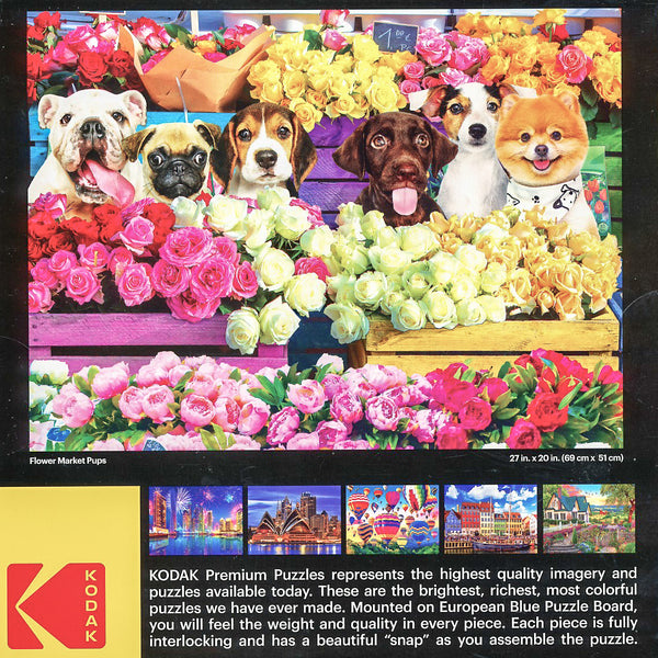 Kodak Premium Puzzles - Flower Market Pups Jigsaw Puzzle (1000 pieces)
