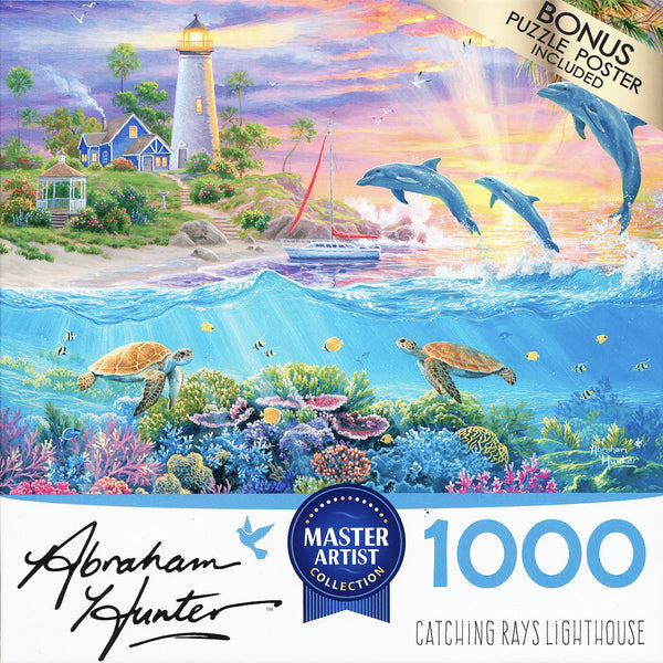 Cra-Z-Art - Master Artist Collection - Abraham Hunter - Catching Rays Lighthouse Jigsaw Puzzle (1000 Pieces)