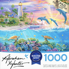 Cra-Z-Art - Master Artist Collection - Abraham Hunter - Catching Rays Lighthouse Jigsaw Puzzle (1000 Pieces)