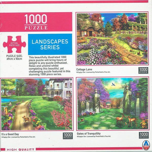 Arrow Puzzles - Landscape Series - Cottage Lane by Caplyn Dor Jigsaw Puzzle (1000 Pieces)