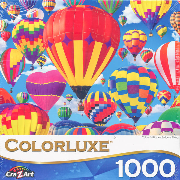 Colorluxe - Colourful Hot Air Balloons Flying 1000 Piece Jigsaw Puzzle