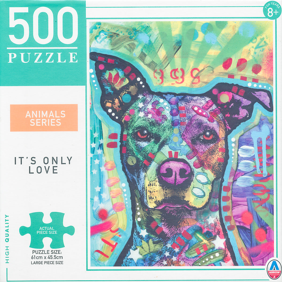 Dean Russo Beware Pit Bull 500 Piece Jigsaw Puzzle