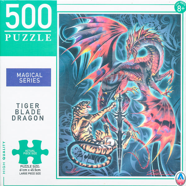 Arrow Puzzles - Magical Series - Tiger Blade Dragon by Ruth Thompson Jigsaw Puzzle (500 Pieces)