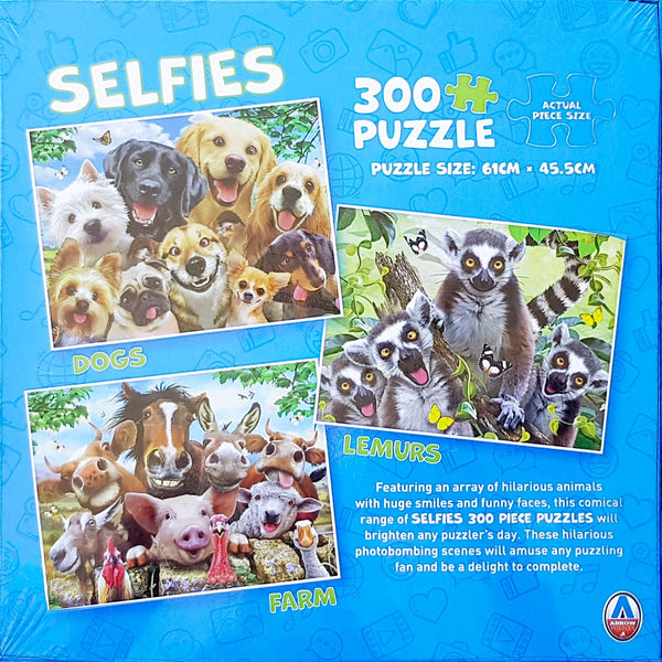 Arrow Puzzles - Selfies -  Lemurs by Howard Robinson 300 Piece Jigsaw Puzzle Large Piece