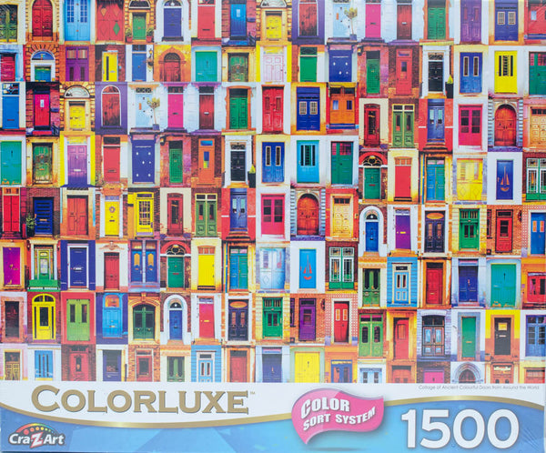 Colorluxe - Collage of Ancient Colourful Doors 1500 Piece Jigsaw Puzzle