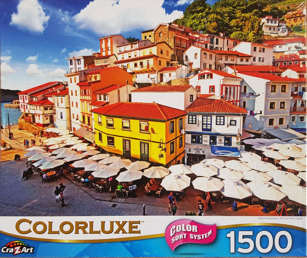 Colorluxe - Colourful Houses in the Old Town, Spain 1500 Piece Jigsaw Puzzle