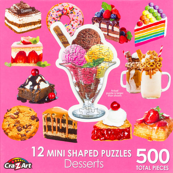 Cra-Z-Art - Mini Shaped  500 Piece Puzzles - 12 x Desserts