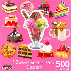 Cra-Z-Art - Mini Shaped  500 Piece Puzzles - 12 x Desserts
