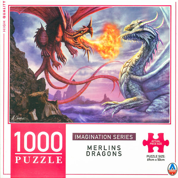 Arrow Puzzles - Imagination Series - Merlin Dragons - 1000 Piece Jigsaw Puzzle
