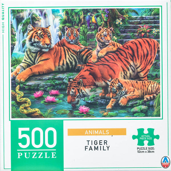 Arrow Puzzles - Animals - Tiger Family - 500 Piece Jigsaw Puzzle