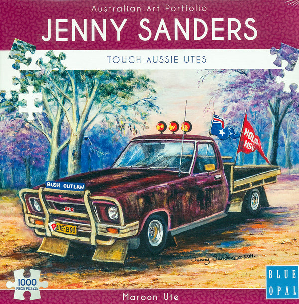 Blue Opal - Maroon Ute 1000 pieces Jigsaw Puzzle by Jenny Sanders