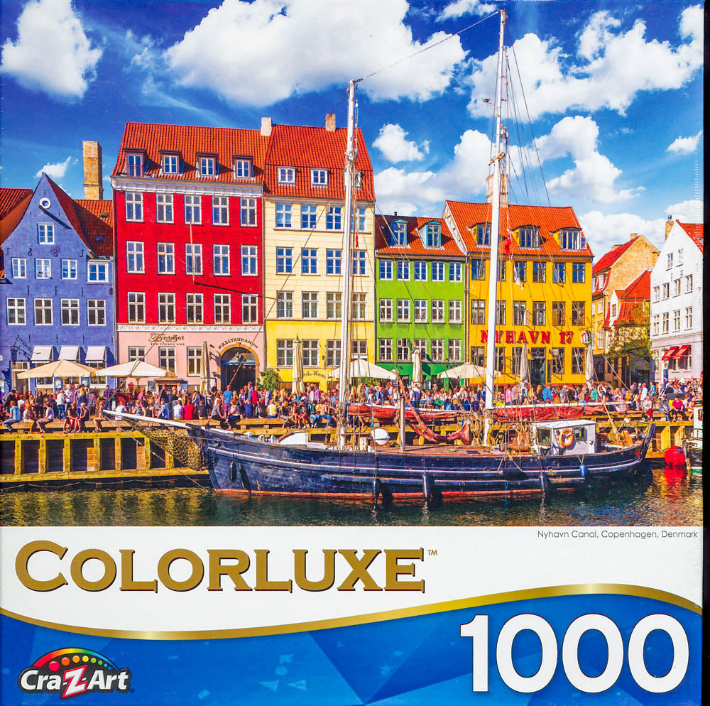 Colorluxe - Nyhavn Canal, Copenhagen Denmark 1000 Piece Jigsaw Puzzle