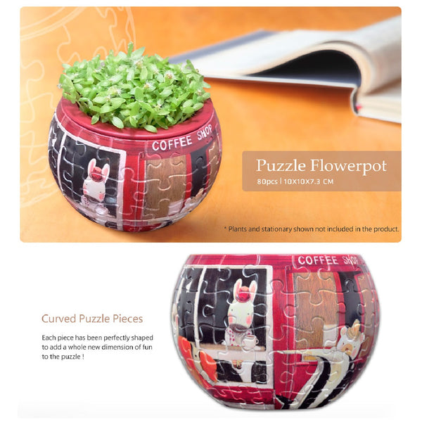 Pintoo - Flowerpot Elegant Green Jigsaw Puzzle (80 Pieces)