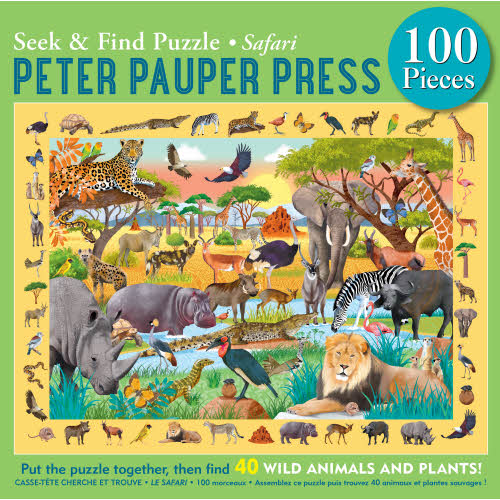 Peter Pauper Press - Safari Seek & Find Jigsaw Puzzle (100 Pieces)