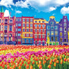 Kodak Premium Puzzles - Traditional Old Buildings & Tulips in Amsterdam, Netherlands 1500 piece